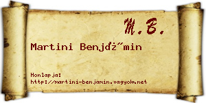 Martini Benjámin névjegykártya